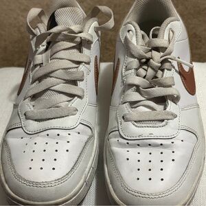 Nike White and Brown Kids Sneakers